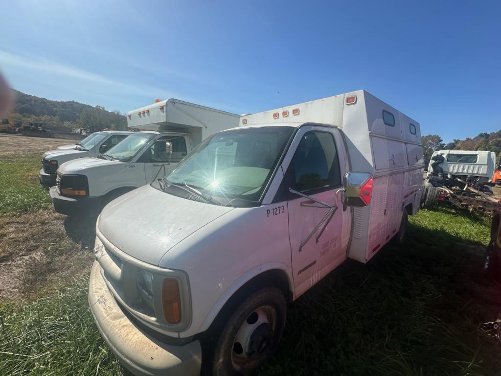 P1273	1997 Chevy 3500 Enclosed Utility	96KMiles/Hours,	Runs and Drives